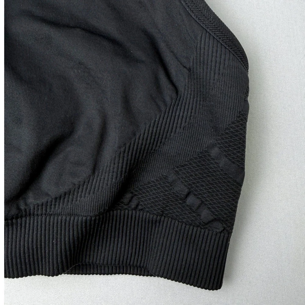 Adidas Sports Bra Womens M Black Good Racerback Seamless Knit Activewear